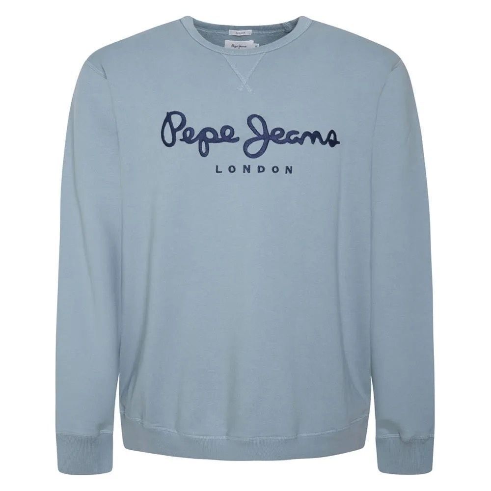 Pepe Jeans London 100% Cotton Green Blue Long Sleeve Crewneck Size Large Logo